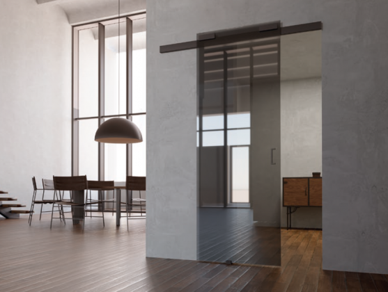 K-TERNO Diva Fluid sada kování pro skleněné dveře brzda 3m černá