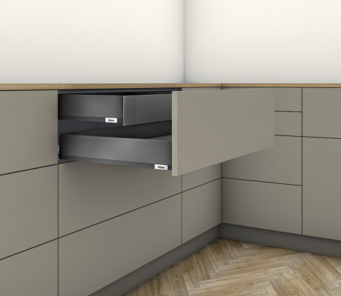 K-BLUM Merivobox, zásuvka M 450mm/70kg, tmavě šedá OG, vnitřní