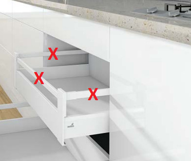 K-HETTICH ArciTech vnitřní zásuvka 186, 500mm/60kg, bílá, SiSy