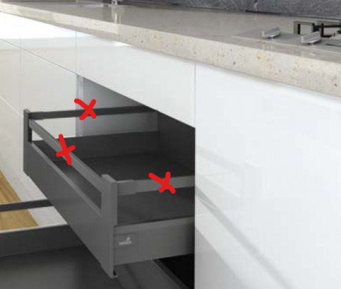 K-HETTICH ArciTech vnitřní zásuvka 186, 500mm/40kg, antracit, SiSy