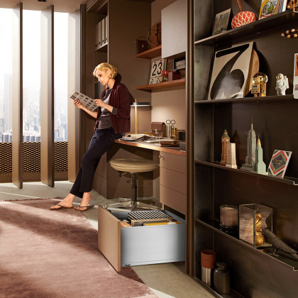 K-BLUM Legrabox, zásuvka F 500mm/70kg, Blumotion/TOB, nerez, vrut