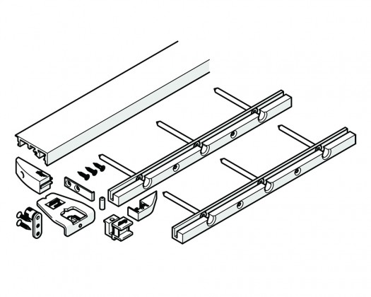 HAWA 24004 Folding Concepta 25 do pouzdra spodní profil 1300mm stříbrná