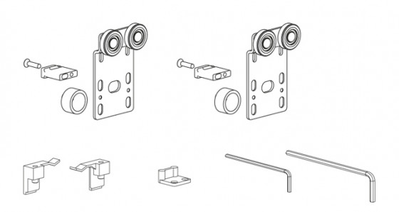 TERNO sada kování pro posuvné dveře K.1295.2.7.4, 1 dveře, 50kg