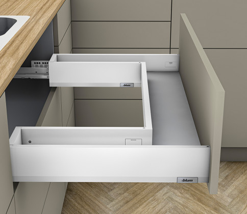 K-BLUM Merivobox, zásuvka M 600mm/40kg, bílá, Inserta, dřez