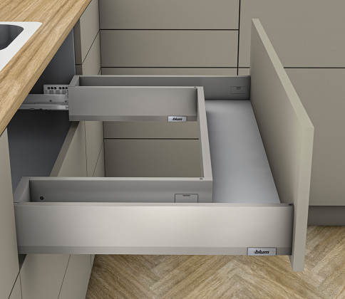 K-BLUM Merivobox, zásuvka M 450mm/40kg, světle šedá IG, Inserta, dřez