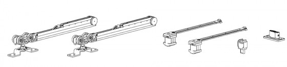 TERNO Classic sada kování pro interiérové posuvné dveře 120kg,1 křídlo,2x tlumič