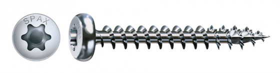 SPAX vrut 4x30 půlkulatá hlava TXS, W, 4C