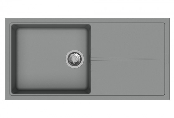 StrongSinks S3 Dřez granit Labe 1000 1000x500mm s odkapem šedá