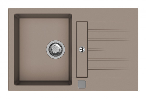 StrongSinks S3 Dřez granit Vardar 780 780x500mms odkapem a vaničkou hnědá