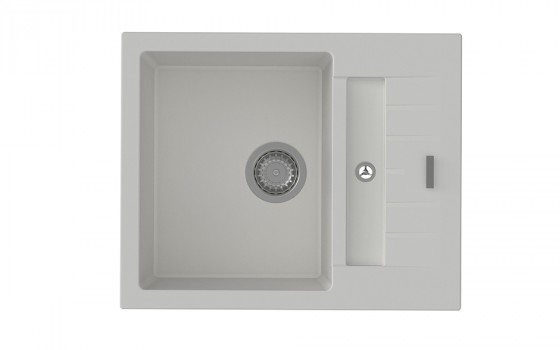 StrongSinks S3 Dřez granit Vardar 615 615x500mm s odkapem a vaničkou bílá