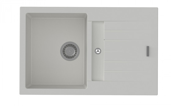 StrongSinks S3 Dřez granit Vardar 780 780x500mm s odkapem a vaničkou bílá