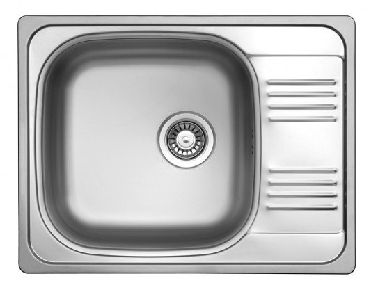 StrongSinks S1 Dřez Odra leštěná nerez 652x503 s odkapem, horní montáž