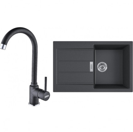 FRANKE Set T84Č S2D 611-78 černá + FP 9000.071 onyx