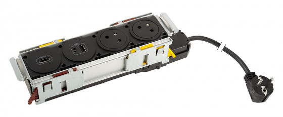 LEGRAND DisqIn 2x230, 1x USB A+C, HDMI, černá