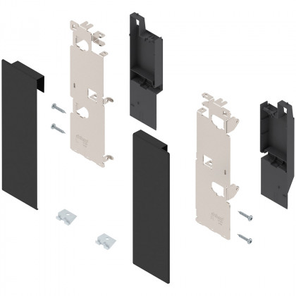 BLUM ZI7.3CS0 Legrabox, čelní příchyty vnitřní zásuvky C pro reling, černá