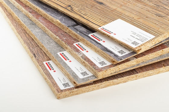 EGGER DecoWall vzorník všech dekorů s perem a drážkou