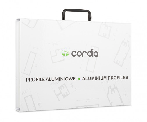 CORDIA vzorník Profily a hliníkové rámečky  - kufřík s barevnicí