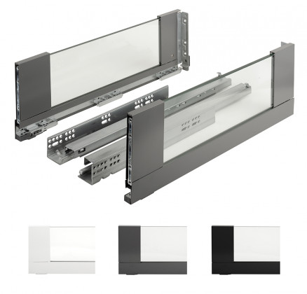 K-StrongMax 18 zásuvka H185/550mm, prosklené bočnice, bílá