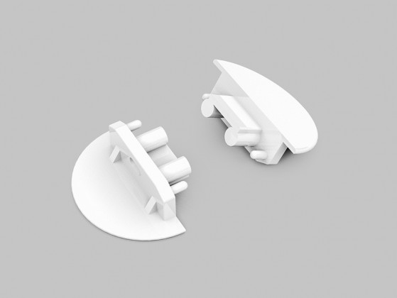 StrongLumio koncovky k profilu Groove 10 gen2 kulatá bílá (pár)