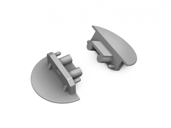 StrongLumio koncovky k profilu Groove 10 gen2 kulatá šedá (pár)