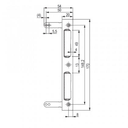 TWIN Protiplech do dřevěných zárubní pro falcové dveře