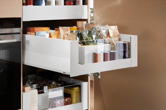 K-BLUM Merivobox, zásuvka E boxcap 450mm/40kg, bílá, vnitřní, sklo