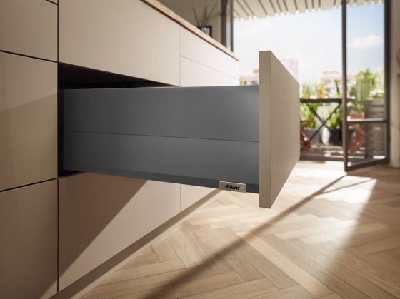 K-BLUM Merivobox, zásuvka E boxcap 550mm/40kg, tmavě šedá OG, vrut