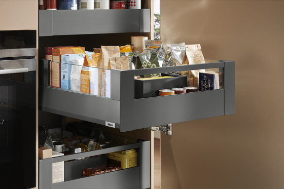 K-BLUM Merivobox, zásuvka E boxcover 450mm/70kg, tmavě šedá OG, vnitřní, reling