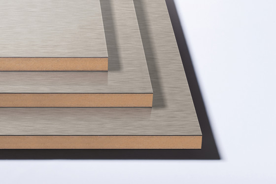 MDF LAM AL03/AL03 Nerez broušená 2800/1300/18,7