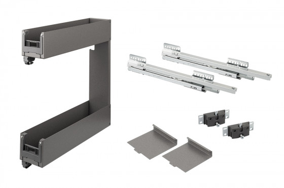 VIBO Lamina, boční koš, 150mm, šedá, levá