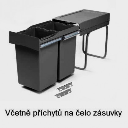 GOLLINUCCI Sorter Linea 222DM na dvířko 300mm 2x14l antracit