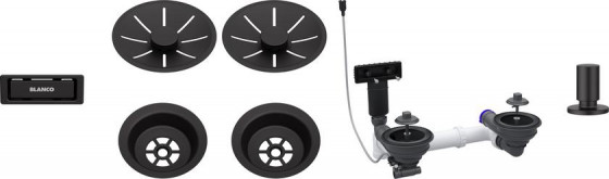 BLANCO 207442 Příslušenství odtoková sada 2x3,5 InFino s táhlem černá matná