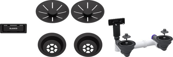 BLANCO 207438 Příslušenství odtoková sada 2x3,5 InFino černá matná