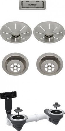 BLANCO 207441 Příslušenství odtoková sada 2x3,5 InFino Satin Platinum