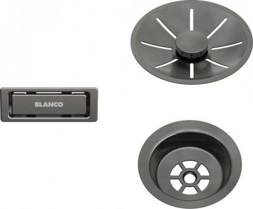 BLANCO 206900 Příslušenství odtoková sada s přepadem jednodřez Satin Dark Steel