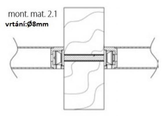 TWIN Madlo MONT.MAT 2.1 DŘEVO,PLAST,KOV párová montáž  TS 40-55mm