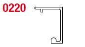 SISCO 0220 horní lišta alu jednoduchá 3000mm