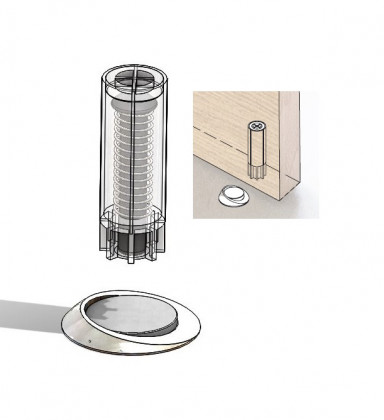 TWIN Magnetická zarážka Stoppino šedá