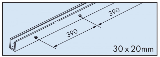 HAWA 057.3056.250 Porta 100 GF/GFO vodící U profil 2,5m elox