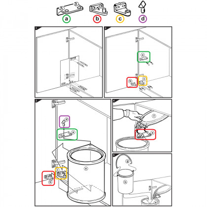 GOLLINUCCI ND sada úchytů k Sorteru Linea 270 šedé