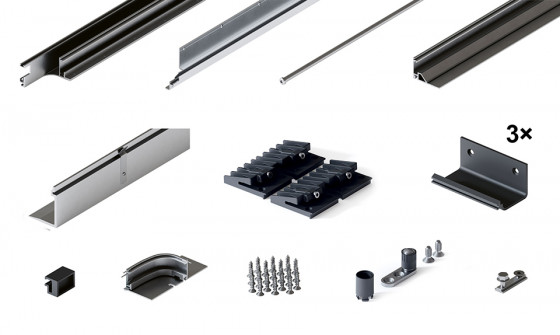 HAWA 31521 Folding Concepta III 20/25 do pouzdra sada vedení 2 křídla, černá L