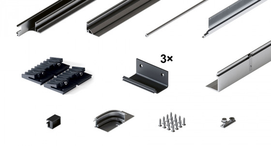 HAWA 31515 Folding Concepta III 20/25 do pouzdra sada vedení 2 křídla stříbrná P