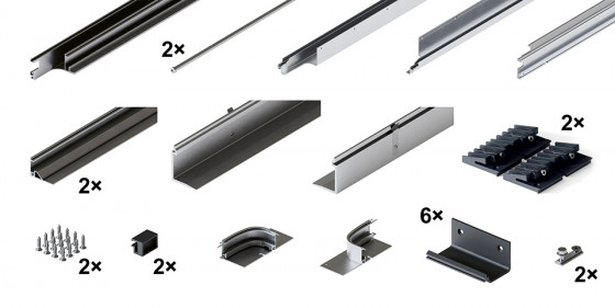 HAWA 31518 Folding Concepta III 20/25 do pouzdra sada vedení 4 křídla stříbrná