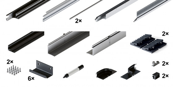 HAWA 31525 Folding Concepta III 20/25 do pouzdra sada vedení 4 křídla černá