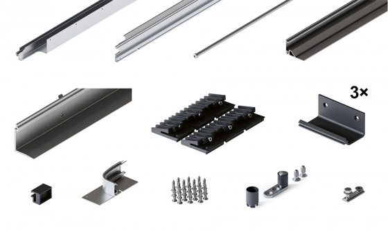 HAWA 31516 Folding Concepta III 20/25 do pouzdra sada vedení 3 křídla stříbrná L