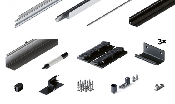 HAWA 31523 Folding Concepta III 20/25 do pouzdra sada vedení 3 křídla černá L