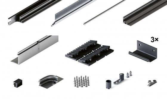 HAWA 31517 Folding Concepta III 20/25 do pouzdra sada vedení 3 křídla stříbrná P