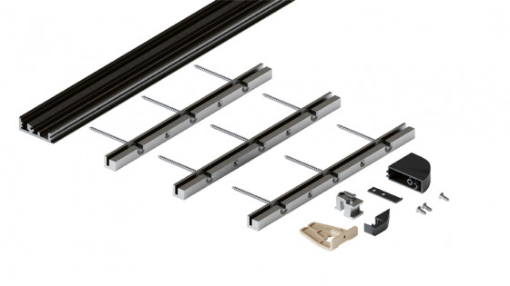 HAWA 52093 Folding Concepta III do pouzdra spodní profil pro 3 dveře černá elox