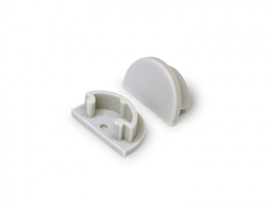 StrongLumio koncovky k profilu Arc 12 půlkulaté, šedá (pár)