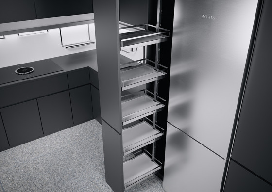 K-KES Dispensa, potravinová skříň, Arena Style, bílá/chrom, 300/1200-1600